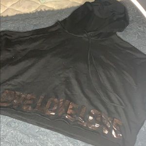 black hoodie croptop